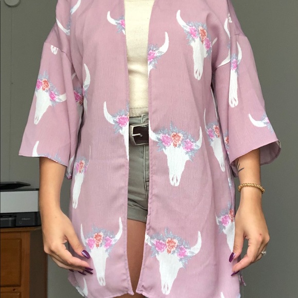 Floral Cow Skull kimono ! - Picture 3 of 5